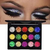 Set Machiaj 15 culori Stralucitoare cu efect de sclipici pentru ochi si pleoape